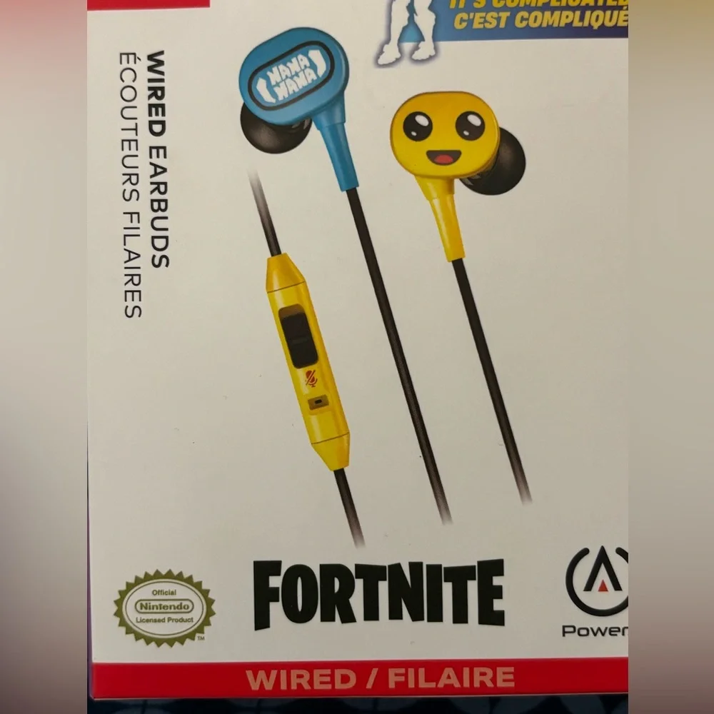 NIB Fortnite Wired Earbuds for Nintendo Switch - Blue & Yellow